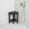 Homeroots Mod Gray Teak 18" Curvilinear Corner Shower Bench With Shelf 383374 - alternate 2
