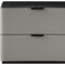 Homeroots 19" Black And Light Gray Wood and Faux Marble Two Drawer Nightstand 719559 - alternate 2