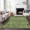 Homeroots 9' X 12' Olive Green Fern Green And Artichoke Green Floral Washable Indoor Outdoor Area Rug 588904 - alternate 4