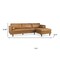 Homeroots Tan Genuine Leather L Shaped Sofa and Chaise Sectional With Toss Pillows 607316 - alternate 3