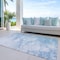 Homeroots 8' X 10' Sky Blue Denim Blue And Silver Abstract Washable Indoor Outdoor Area Rug 582221 - alternate 3