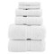 Lavish Home 6PC Bathroom Towels Set 100% Cotton Bathroom Accessories Soft Towel Set for Shower, Gym, Dorm, Spa 67-0035-WHT - alternate 1