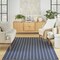 Homeroots 6' X 9' Navy Blue And Ivory Geometric Indoor Outdoor Area Rug 554837 - alternate 2