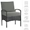 Lavish Home Outdoor Chair Cushions w/ Sun & Water-Resistant Removable Covers Memory Foam Patio Cushions HT-OUTDR-GRY - alternate 3