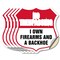 Signmission No Trespassing Shield Sign I Own Firearm, 4 inch X 4 inch, Vinyl Decal, 5PK SHI-D-5PACK-4-422 - alternate 1