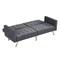 Homeroots 75" Dark Gray Linen Sleeper Sofa With Silver Legs 522394 - alternate 3