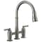 Delta Broderick Two Handle Pull-Down Bridge Kitchen Faucet 2390L-KS-DST - alternate 1