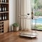 Homeroots 31in Champagne Iron and Mirrored Glass Octagonal Rolling Bar Cart 402583 - alternate 2