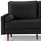 Homeroots 69" Black Velvet Sofa And Toss Pillows With Dark Brown Legs 543708 - alternate 2