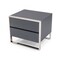 Homeroots Modern Gray and Stainless Steel Nightstand With Two Drawers 473035 - alternate 2