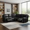Homeroots Black Polyester Blend Power Reclining U Shaped Three Piece Corner Sectional 366243 - alternate 2