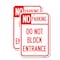 Signmission No Parking Do Not Block Entrance, 12'' X 18'' 2 Signs, Heavy Gauge Aluminum, 2PK A-1218-2PACK-23752 - alternate 1