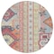 Homeroots 8' Linen Pink And Yellow Round Aztec Washable Indoor Outdoor Area Rug 598474 - alternate 4