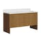 James Martin Vanities Hudson 60" Dbl Vanity, Honey Oak w/ Sgl Hole 3 CM White Zeus Silestone Top and Matching Backsplash 435-V60D-HNO-1WZ - alternate 2
