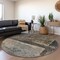 Homeroots 8' Coffee Black And Beige Round Abstract Washable Indoor Outdoor Area Rug 606088 - alternate 5