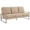 Leisuremod Jefferson Contemporary Velvet Sofa with Silver Frame, Beige JAS77BG - alternate 1