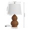Jonathan Y Millie 23" Modern Coastal Woven Rattan Gourd LED Table Lamp, Dark Brown, 2PK JYL5704A-SET2 - alternate 4