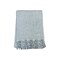 Homeroots 50" X 67" Cream And Denim Blue Cotton Blend Woven Plaid Throw Blanket with Fringe 632902 - alternate 1