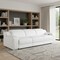 Homeroots 103" White Italian Leather Reclining USB Sofa 632868 - alternate 4