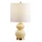 Jonathan Y Daphne 20 in. Contemporary Transitional Metal/Glass Ribbed Gourd LED Table Lamp, Ivory/Brass Gold JYL1099G - alternate 1