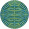 Homeroots 8' Green And Teal Blue Round Animal Print Washable Indoor Outdoor Area Rug 600674 - alternate 2