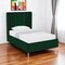 Homeroots Green Velvet Upholstered Twin Bed Frame 544829 - alternate 4