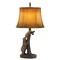 Homeroots 31" Bronze Bears After the Honey Table Lamp With Brown Faux Leather Shade 524661 - alternate 1