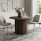 Homeroots 46" Brown Wood Pedestal Base Round Top Dining Table 720950 - alternate 2