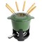 Megachef Enameled Cast Iron Fondue Pot with 6 Serving Forks in Green MCCI-001 - alternate 3