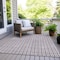 Homeroots 5' X 8' Purple And Ivory Geometric Washable Indoor Outdoor Area Rug 595590 - alternate 2