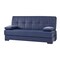 Homeroots 75" Blue Faux Leather Sleeper Sofa And Toss Pillows With Brown Legs 607185 - alternate 2