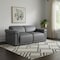 Homeroots 73in Dark Gray and Black Italian Leather Power Reclining Loveseat 720487 - alternate 2