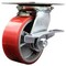 Service Caster 5 Inch Heavy Duty Red Poly on Cast Iron Caster with Ball Bearing and Brake SCC SCC-35S520-PUB-RS-SLB - alternate 1