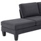 Homeroots 88" Gray Fabric Modular Sofa With Black Legs 568271 - alternate 4
