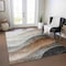 Homeroots 3' X 5' Khaki Black And Terra Cotta Abstract Washable Indoor Outdoor Area Rug 605825 - alternate 4