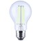 Satco 8 Watt LED A19 Straight Filament Green Light Glass 120 Volt S14387 - alternate 1