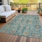 Homeroots 5' X 8' Teal Blue Aqua And Beige Oriental Washable Indoor Outdoor Area Rug 582135 - alternate 3