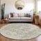 Homeroots 8' Artichoke Green Round Oriental Washable Indoor Outdoor Area Rug 607586 - alternate 2