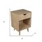 Homeroots 22" Natural Solid Manufactured Wood and Wood One Drawer Nightstand 489235 - alternate 2