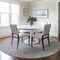 Homeroots 8' Silver Gray And Ivory Round Striped Washable Indoor Outdoor Area Rug 581673 - alternate 2