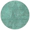 Homeroots 8' Teal Blue And Charcoal Round Geometric Washable Indoor Outdoor Area Rug 577603 - alternate 3