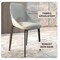 Leisuremod Amalfi Collection Modern Fabric Dining Chair in Coconut White, 4PK AC48W4 - alternate 2