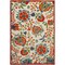 Homeroots 5' X 8' Red Gold Green And Teal Blue Floral Indoor Outdoor Area Rug 545037 - alternate 2