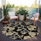 Homeroots 8' Black And Gold Round Floral Washable Indoor Outdoor Area Rug 599996 - alternate 2