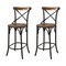 Homeroots 30" Brown and Black Solid Wood and Metal Counter Height Bar Chair 522386 - alternate 4