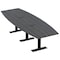 Skutchi Designs 12 Person Conference Table With Power Unit | 12' Boat Table | Harmony Series HAR-BOT-48X144-T.BK-WA7949-EBLK - alternate 1