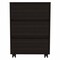 Homeroots 18" Black Three Drawer Rolling Cabinet 403737 - alternate 3