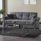 Homeroots 89" Gray Microfiber Convertible Futon Sleeper Sofa And Toss Pillows With Storage 607157 - alternate 3