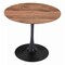 Homeroots 35" Natural and Black Wood and Steel Pedestal Base Round Top Dining Table 602239 - alternate 2