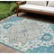 Homeroots 10' X 14' Teal Blue Green And Ivory Oriental Washable Indoor Outdoor Area Rug 596649 - alternate 1